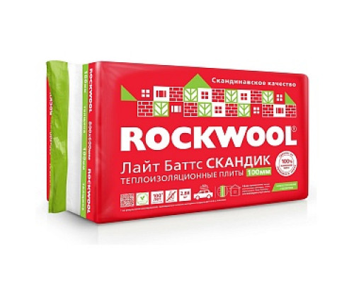 Утеплитель ROCKWOOL ЛАЙТ БАТТС Скандик (800х600х50мм) Утеплители для каркасных стен Утеплители для стен Изоляционные материалы СТРОЙМАТЕРИАЛЫ