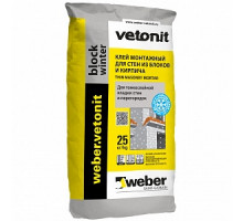 Клей для газо-, пенобетонных блоков Weber.Vetonit Block Winter, 25кг (1001884)