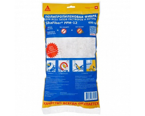 Фибра для бетона и растворов 600 гр. "SikaFiber PPM-12" (12шт/кор.) /SIKA Фибра Лакокрасочные материалы ОТДЕЛОЧНЫЕ МАТЕРИАЛЫ