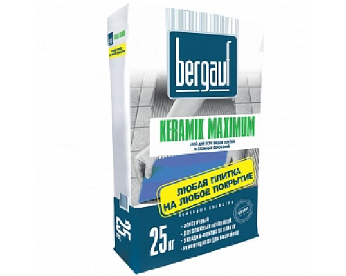 Клей для сложных оснований Bergauf Keramik Maximum, 25 кг Клеи плиточные Клеевые составы Сухие смеси СТРОЙМАТЕРИАЛЫ