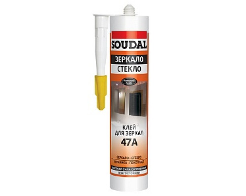 Клей для зеркал "SOUDAL 47А" каучуковый 280 мл /117384 Жидкие гвозди Soudal Клей монтажный "Жидкие гвозди" Строительные клеи Монтажные материалы СТРОЙМАТЕРИАЛЫ