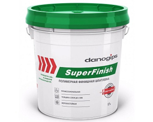 Шпатлевка готовая "DANOGIPS SuperFinish" (28кг/17л) Шпатлевки готовые Шпатлевки Сухие смеси СТРОЙМАТЕРИАЛЫ