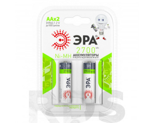 Аккумулятор AA (HR6), 2700mAh, "ЭРА" Аккумуляторы, батарейки Низковольтное оборудование Электрика ЭЛЕКТРИКА И ВЕНТИЛЯЦИЯ