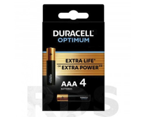 Батарейка AAA (LR03) "Duracell" Optimum Аккумуляторы, батарейки Низковольтное оборудование Электрика ЭЛЕКТРИКА И ВЕНТИЛЯЦИЯ