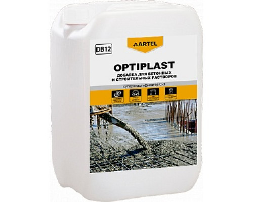 Пластификатор для бетонных и строительных растворов OPTIPLAST, 10л Противоморозные и пластифицирующие добавки Артель Противоморозные и пластифицирующие добавки Лакокрасочные материалы ОТДЕЛОЧНЫЕ МАТЕРИАЛЫ