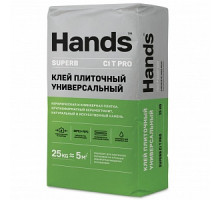 Клей плиточный универсальный Hands Superb PRO (C1 T), 25 кг