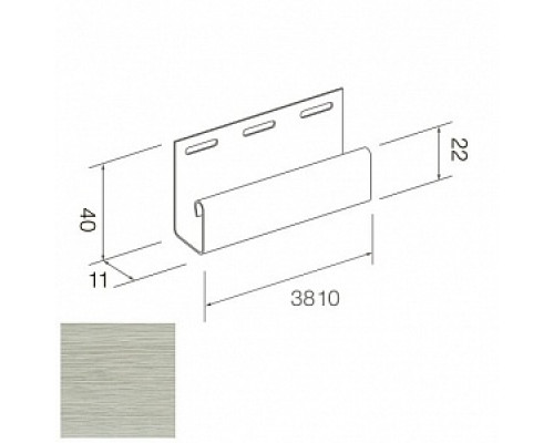 Планка J-TRIM Ясень 3,81м Комплектующие к виниловому сайдингу Виниловый сайдинг Сайдинг Декоративно-отделочные материалы ОТДЕЛОЧНЫЕ МАТЕРИАЛЫ
