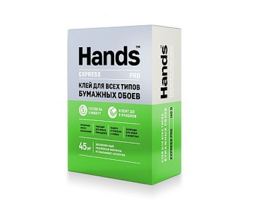 Клей для всех типов бумажных обоев Hands Express PRO, 160 г Обойные клеи Строительные клеи Монтажные материалы СТРОЙМАТЕРИАЛЫ