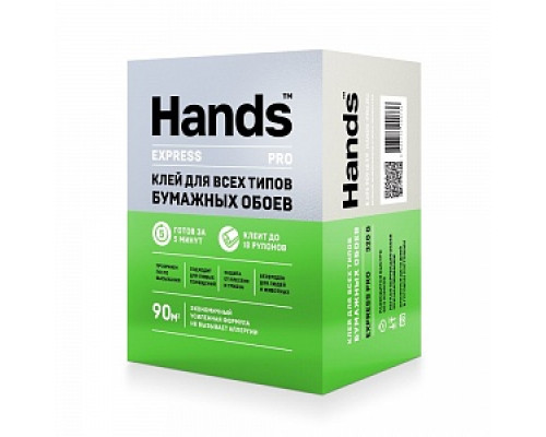 Клей для всех типов бумажных обоев Hands Express PRO, 320 г Обойные клеи Строительные клеи Монтажные материалы СТРОЙМАТЕРИАЛЫ