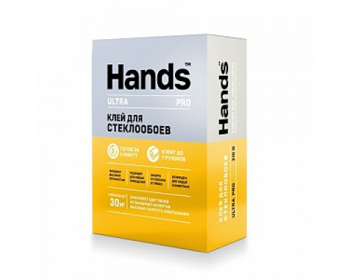 Клей специальный для всех типов стеклообоев Hands Ultra PRO, 210 г Обойные клеи Строительные клеи Монтажные материалы СТРОЙМАТЕРИАЛЫ