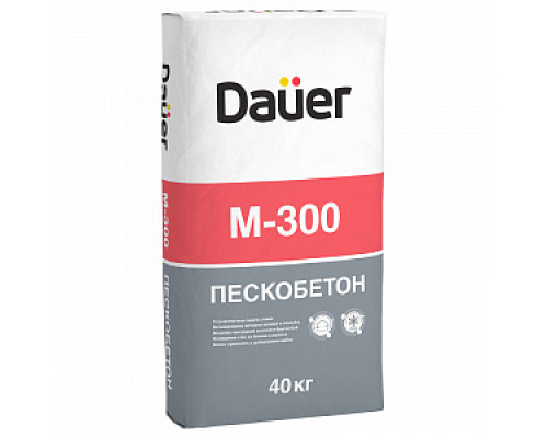 Пескобетон М-300, 40 кг, (50шт/под) Dauer Пескобетон М300 Цемент и смеси общестроительные Сухие смеси СТРОЙМАТЕРИАЛЫ