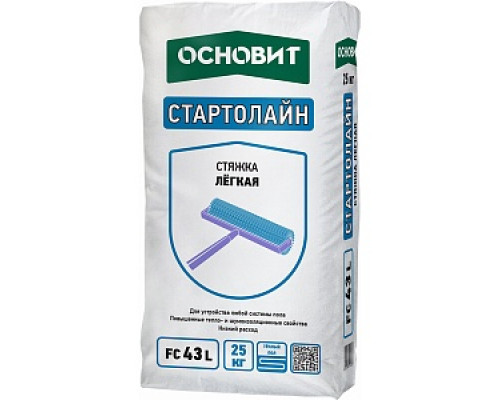 Стяжка легкая ОСНОВИТ СТАРТОЛАЙН FC43 L, 25кг (30-300мм) Стяжки Смеси для устройства полов Сухие смеси СТРОЙМАТЕРИАЛЫ