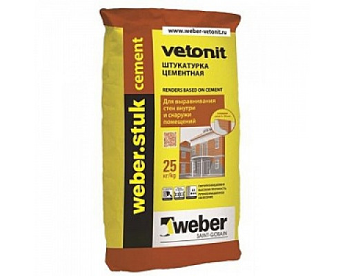 Штукатурка тонкослойная Weber.stuk Cement, 25кг Штукатурки цементные Штукатурки и обрызги Сухие смеси СТРОЙМАТЕРИАЛЫ