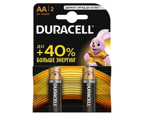 Батарейки "Duracell" Basic АА, (2шт/уп) Аккумуляторы, батарейки Низковольтное оборудование Электрика ЭЛЕКТРИКА И ВЕНТИЛЯЦИЯ