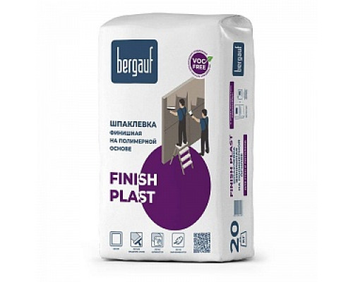 Шпаклевка финишная полимерная Bergauf Finish Plast, 20 кг Шпатлевки полимерные Шпатлевки сухие Шпатлевки Сухие смеси СТРОЙМАТЕРИАЛЫ