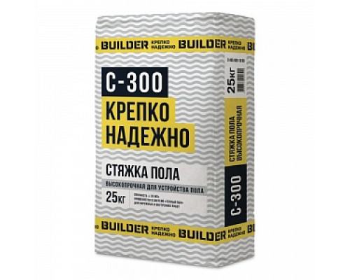 Стяжка пола высокопрочная BUILDER С-300, 25 кг Стяжки Смеси для устройства полов Сухие смеси СТРОЙМАТЕРИАЛЫ