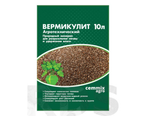 Вермикулит агротехнический CEMMIX 10л Семена газона, удобрения Сад, огород Садово-хозяйственная группа ТОВАРЫ ДЛЯ ДОМА И САДА