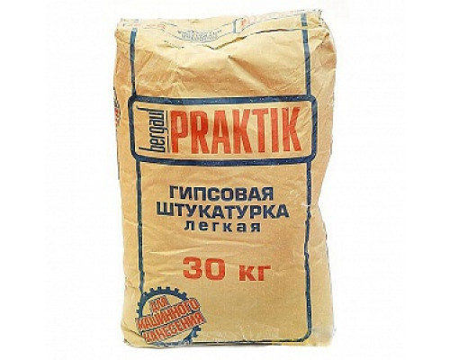 Штукатурка гипсовая лёгкая Praktik, 30 кг Штукатурки гипсовые Штукатурки и обрызги Сухие смеси СТРОЙМАТЕРИАЛЫ