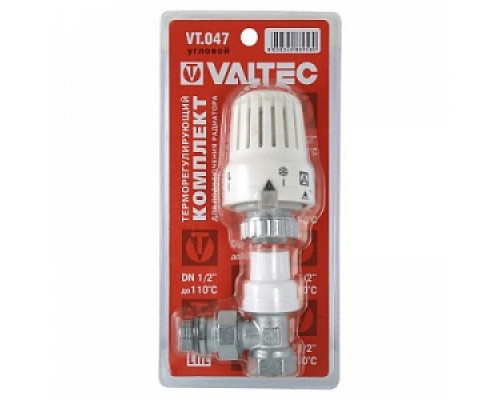 Клапан с термостатической головкой для радиатора Valtec 1/2" угловой VT.047.N.04 Арматура для радиаторов Valtec Арматура для радиаторов ОТОПЛЕНИЕ